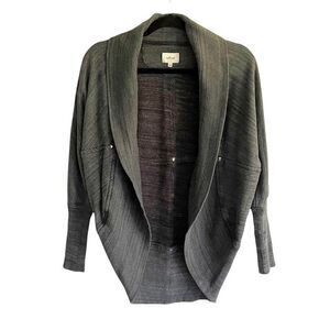 ARITZIA Diderot Open Front Cocoon Cardigan Sweater Grey Black XXS
